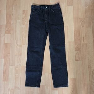 BNWOT Topshop moto high rise dark grey gray straight leg jeans size 25